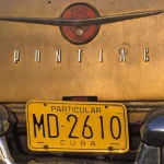 Plaque d'immatriculation de voiture Pontiac à Cuba
