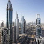 Vue aérienne des gratte-ciel modernes d'une ville du Moyen-Orient