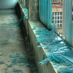 Fenêtres brisées dans un bâtiment abandonné