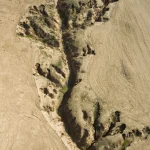 Erosion du sol vue du ciel