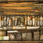 Bouquet de Pinceaux et Tubes de Peinture