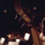 Détail d'une contrebasse en concert