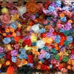 Mur de Fleurs Multicolores Artificielles