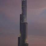 Gratte-ciel moderne au crépuscule