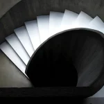 Escalier en colimaçon moderne vue de dessus