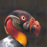 Tête de vautour coloré en gros plan