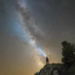 Observateur de nuit sous la Voie lactée