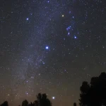 Personne regardant un ciel étoilé depuis une terrasse