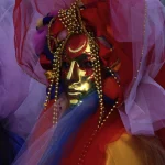 Costume de Carnaval Masqué aux Couleurs Vives