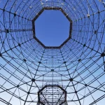 Structure métallique avec ciel bleu