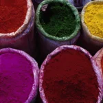 Sacs de pigments colorés en extérieur