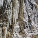 Falaises gelées en hiver