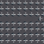 Vue aérienne de multiples avions stationnés sur un tarmac